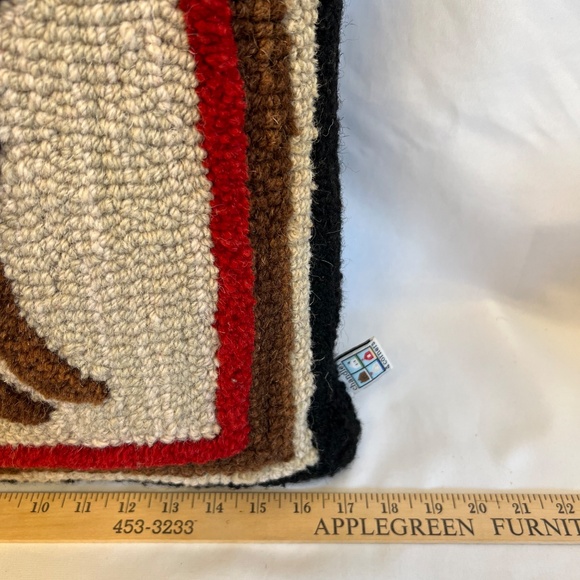 Chandler 4 Corners "Chocolate Lab" Hooked Wool Throw Pillow-Laura Megroz-18 x 18 - Picture 7 of 11